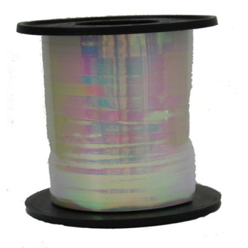 Iridescent Curling Ribbon White 225m