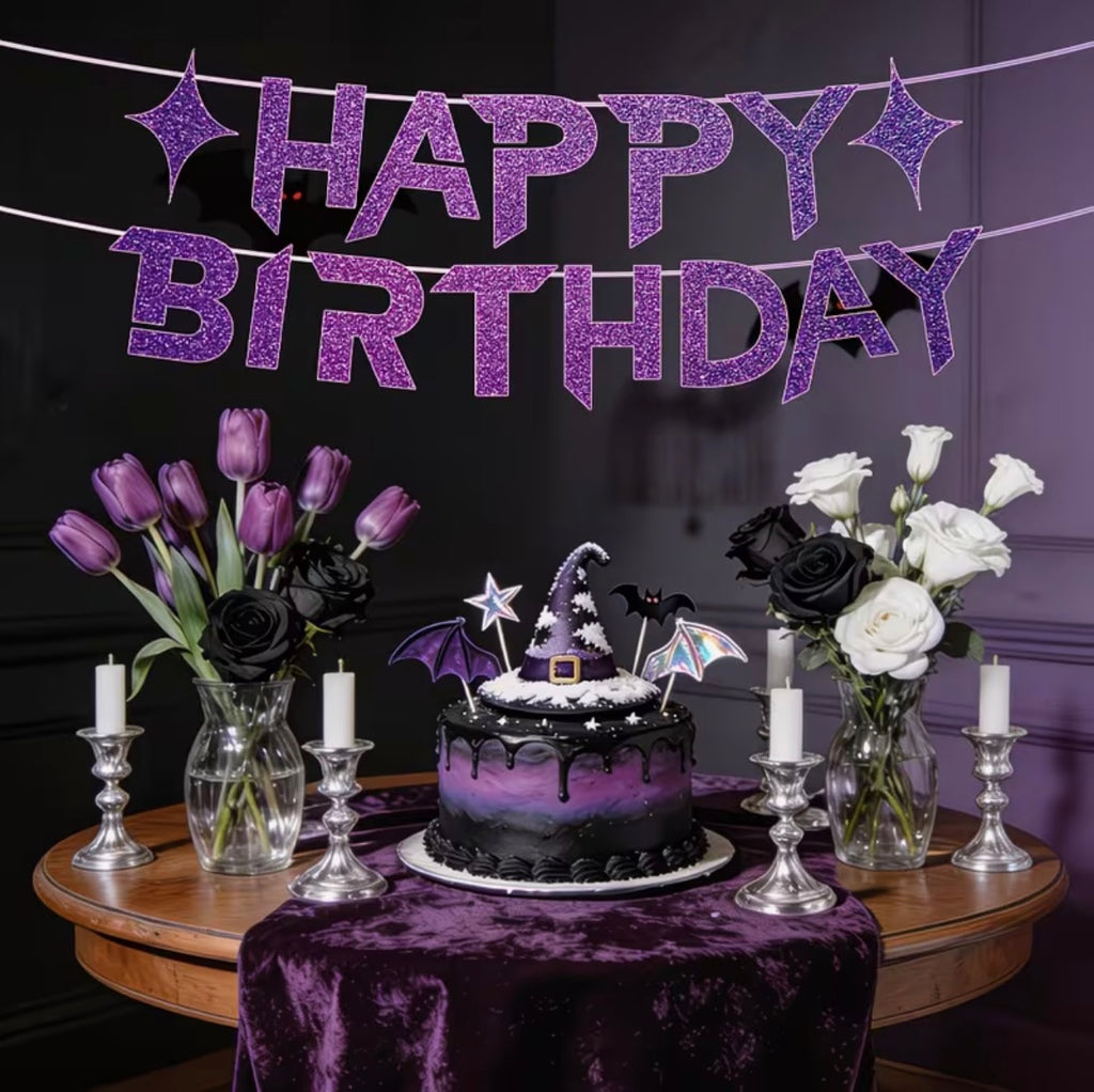 K-Pop Demon Hunters Font Happy Birthday Banner