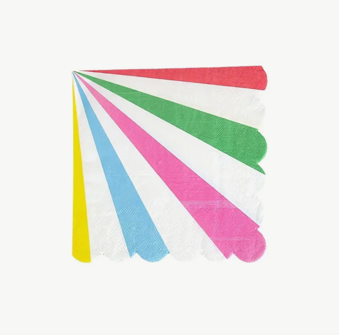 Colourful Stripe Scalloped Paper Napkins Pack of 32