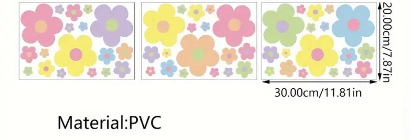Reusable Static PVC Flower Decals