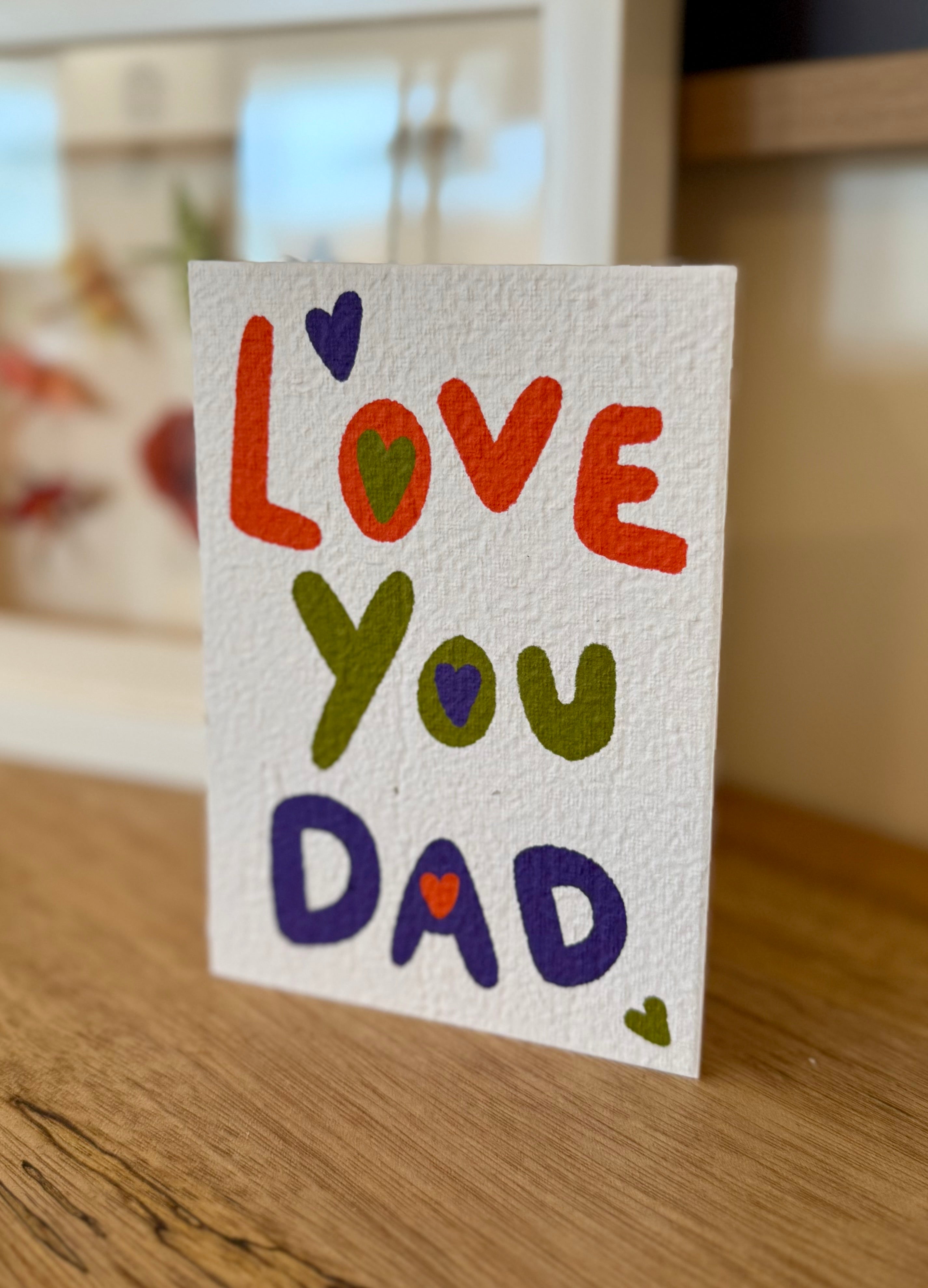 Plantable ‘Love you Dad’ Father’s Day card, for the gardening enthusiast, printed on seeded paper