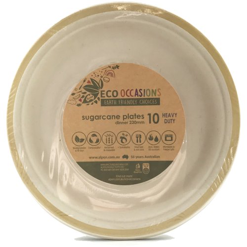 Sugarcane Lunch Plates 180mm Gold Pack of 10
