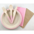 Wooden Cutlery Set Light Pink Pack of 30