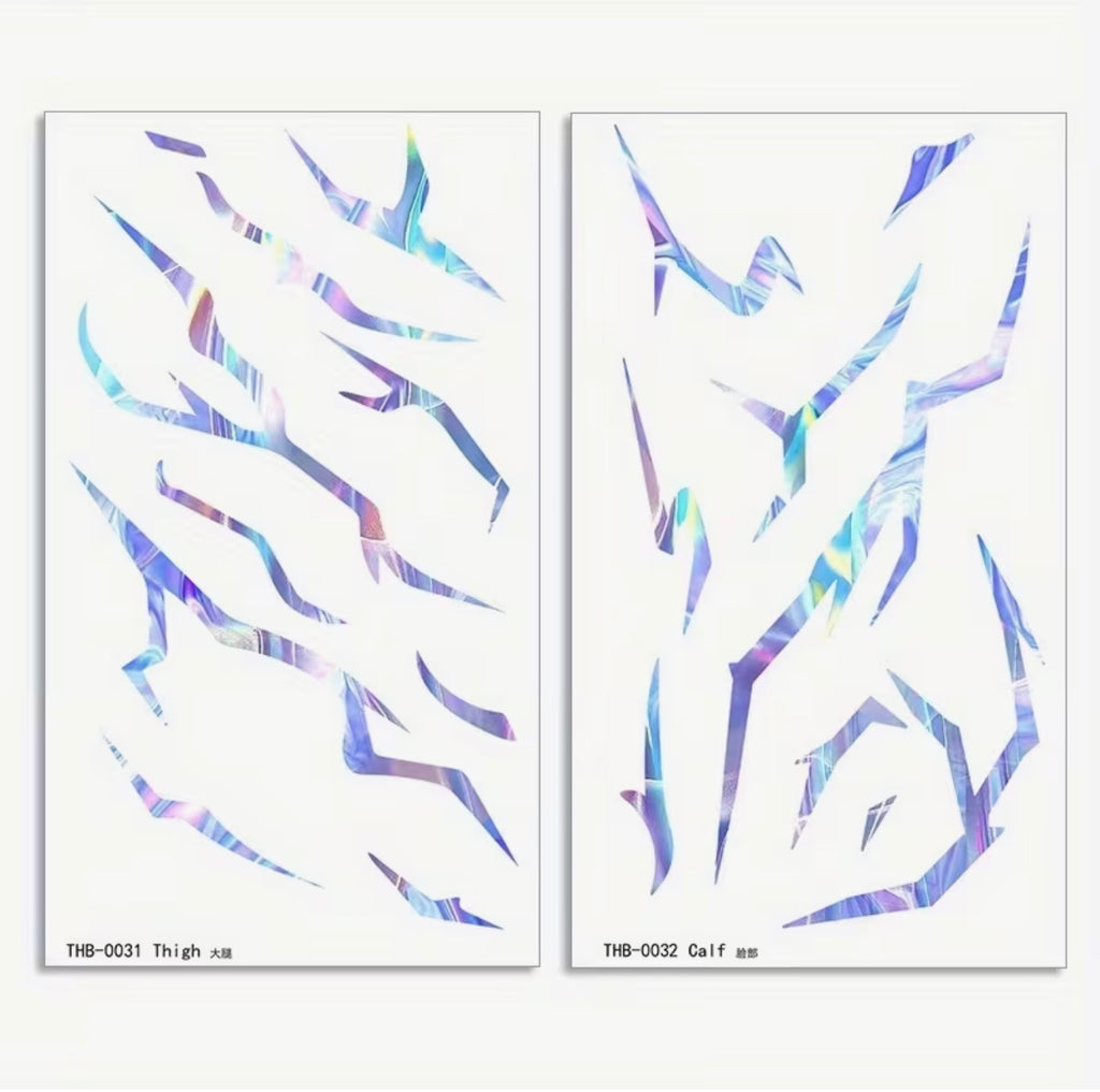 Holographic Lightening Temporary Tattoo Stickers for Rumi Costume