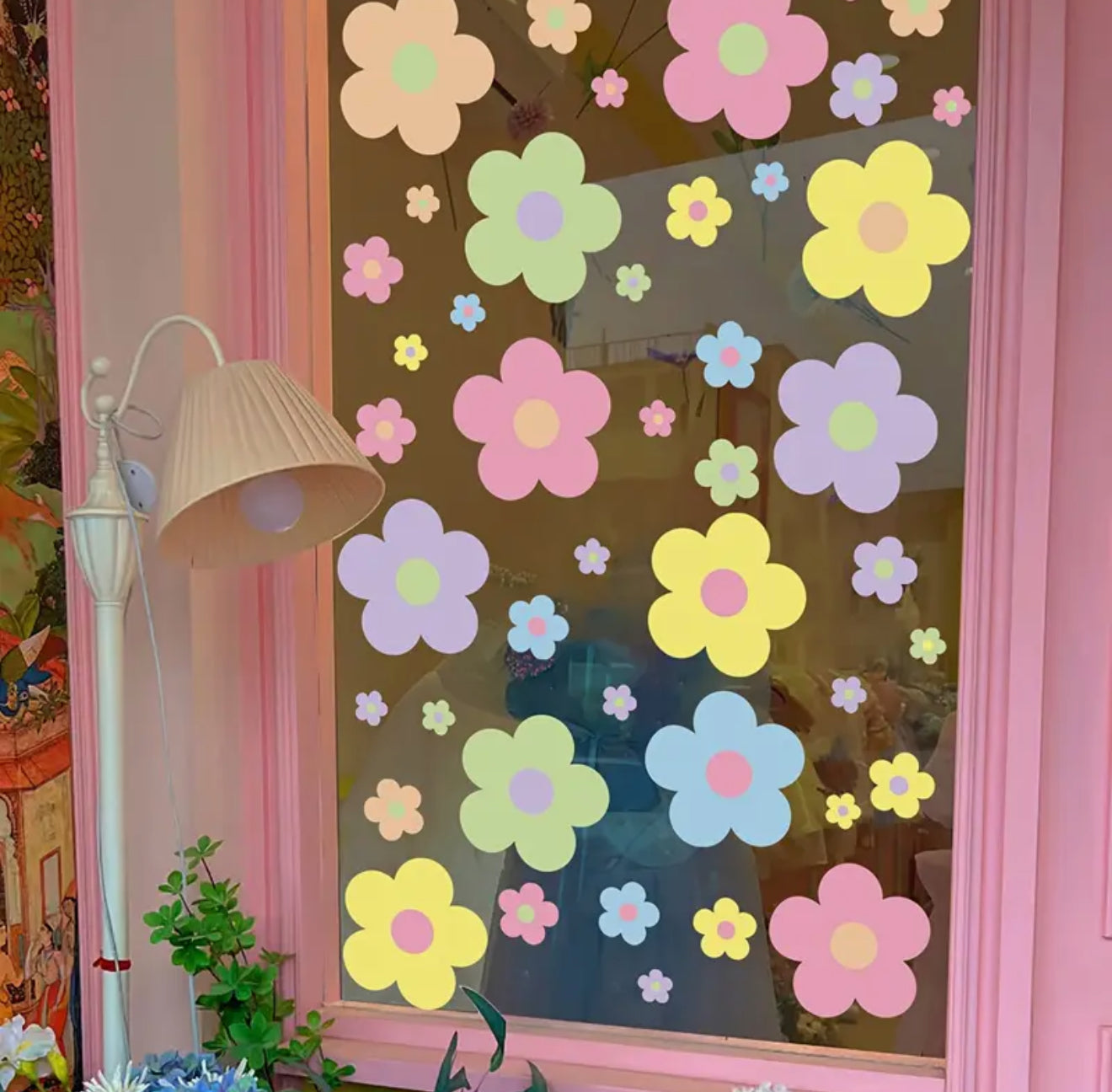 Reusable Static PVC Flower Decals