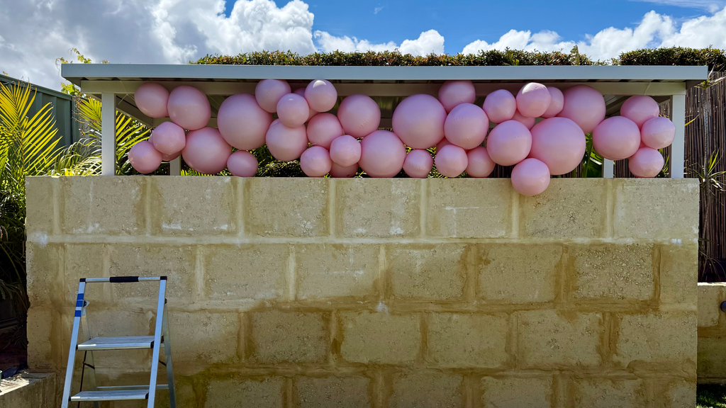 Large Pink Reusable 7-Balloon Balloon Cluster by Evergarland
