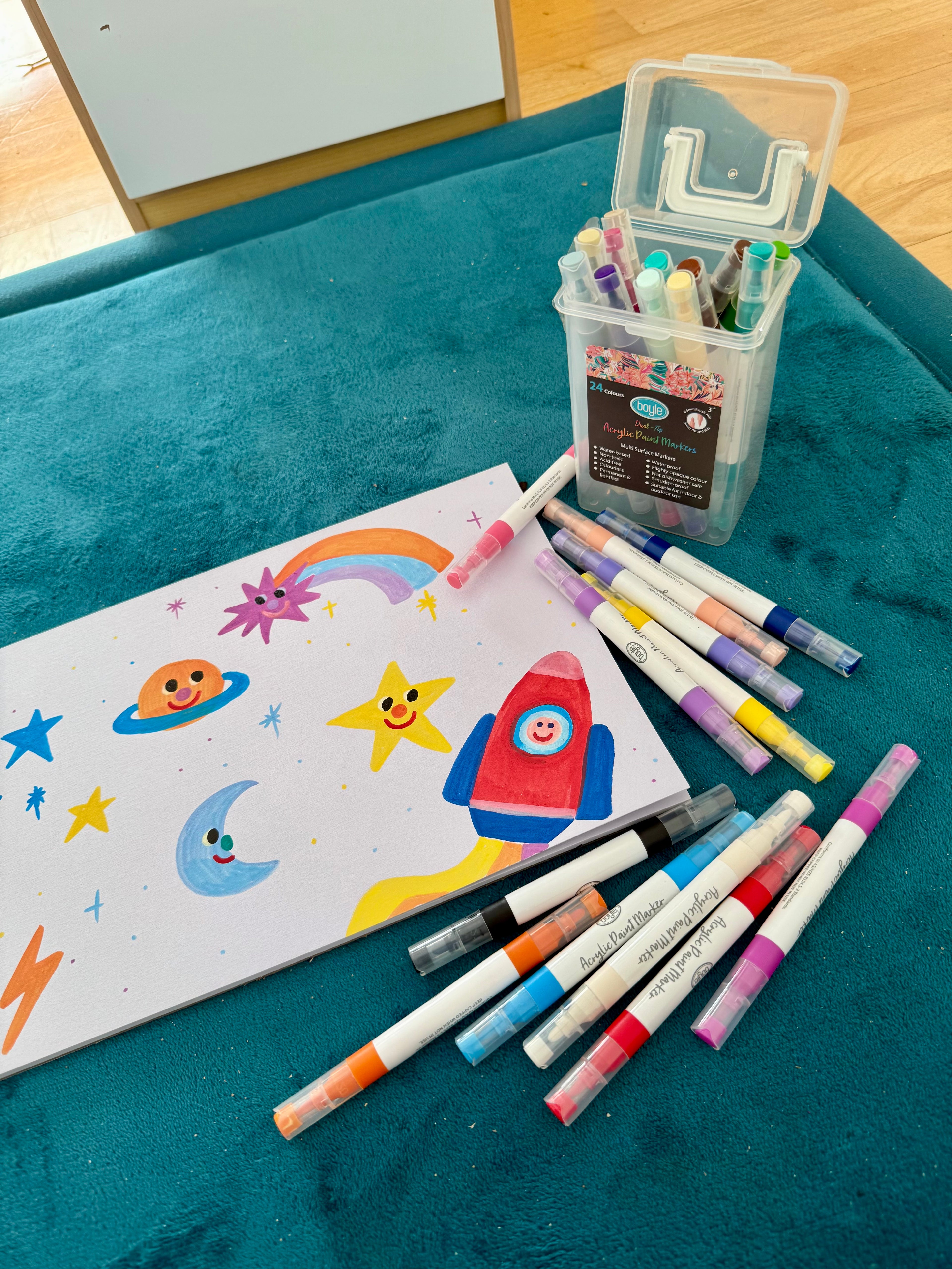 Acrylic Marker Dual Tip with Storage Case 24pk