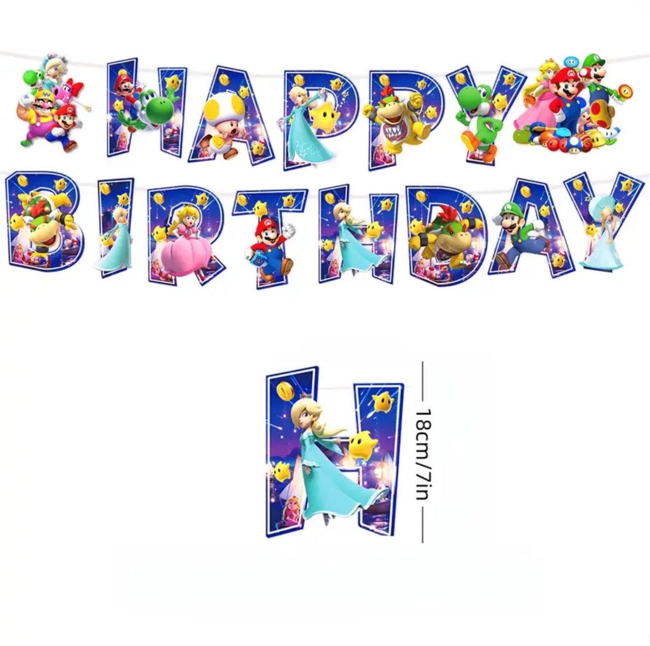 Super Mario Galaxy Happy Birthday Banner
