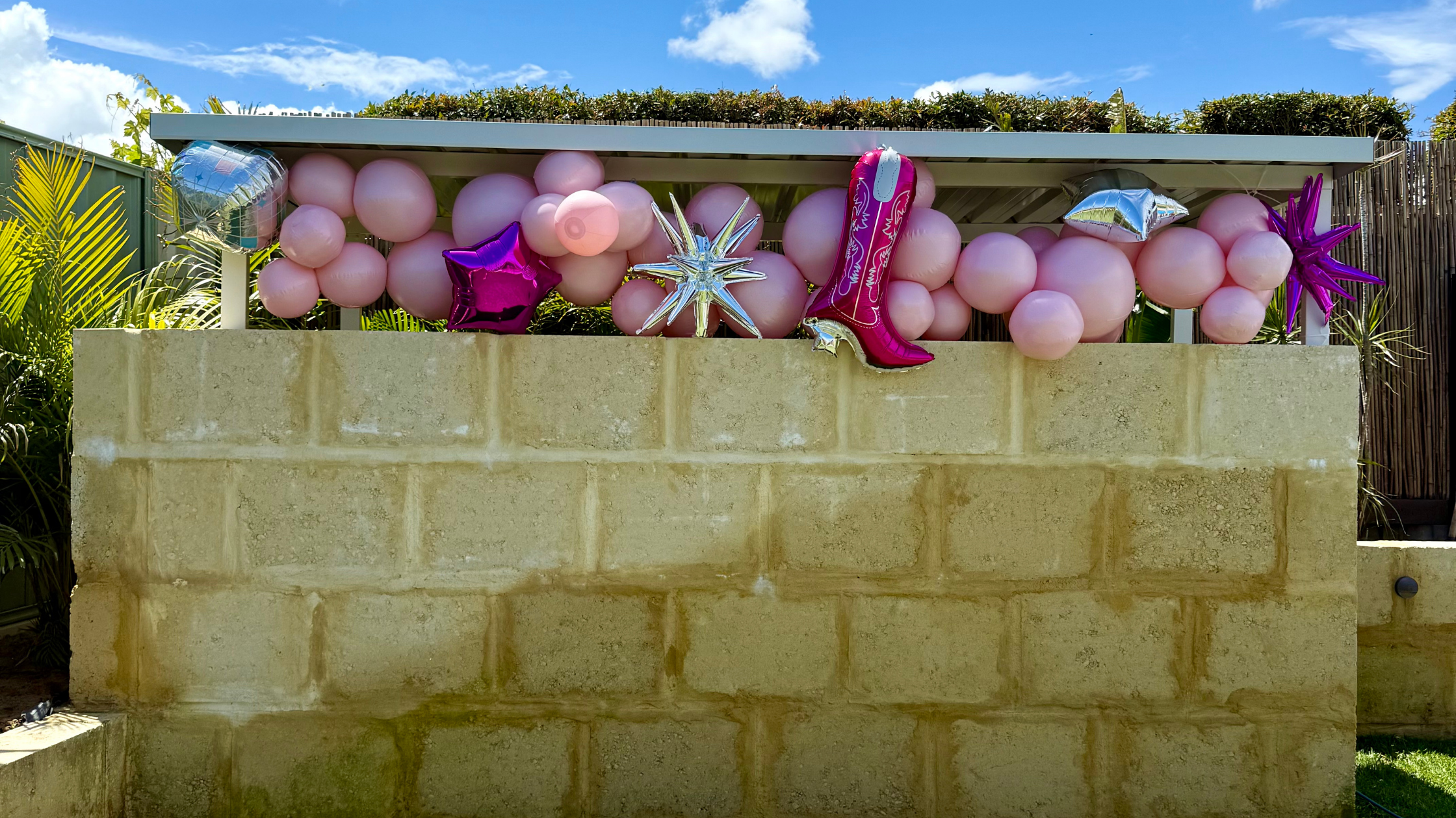 Large Pink Reusable 7-Balloon Balloon Cluster by Evergarland