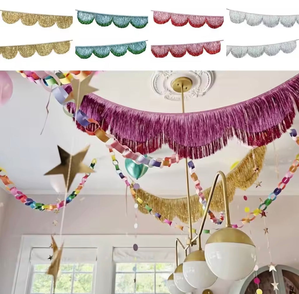 Scalloped Tinsel Garland - Reusable Party Decoration