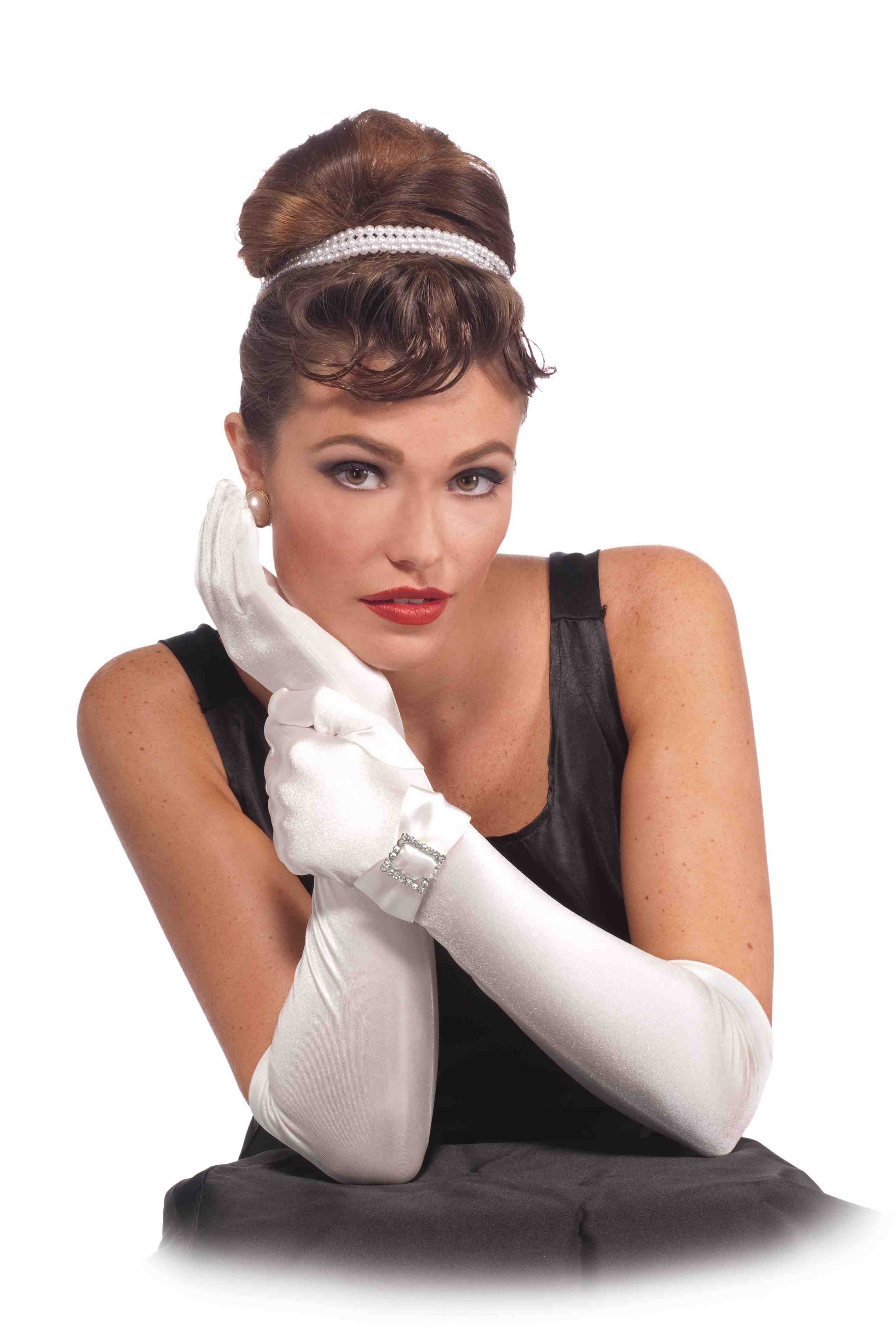Vintage Hollywood White Long Gloves