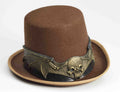 Hat With Latex Gothic Skull Wings Band