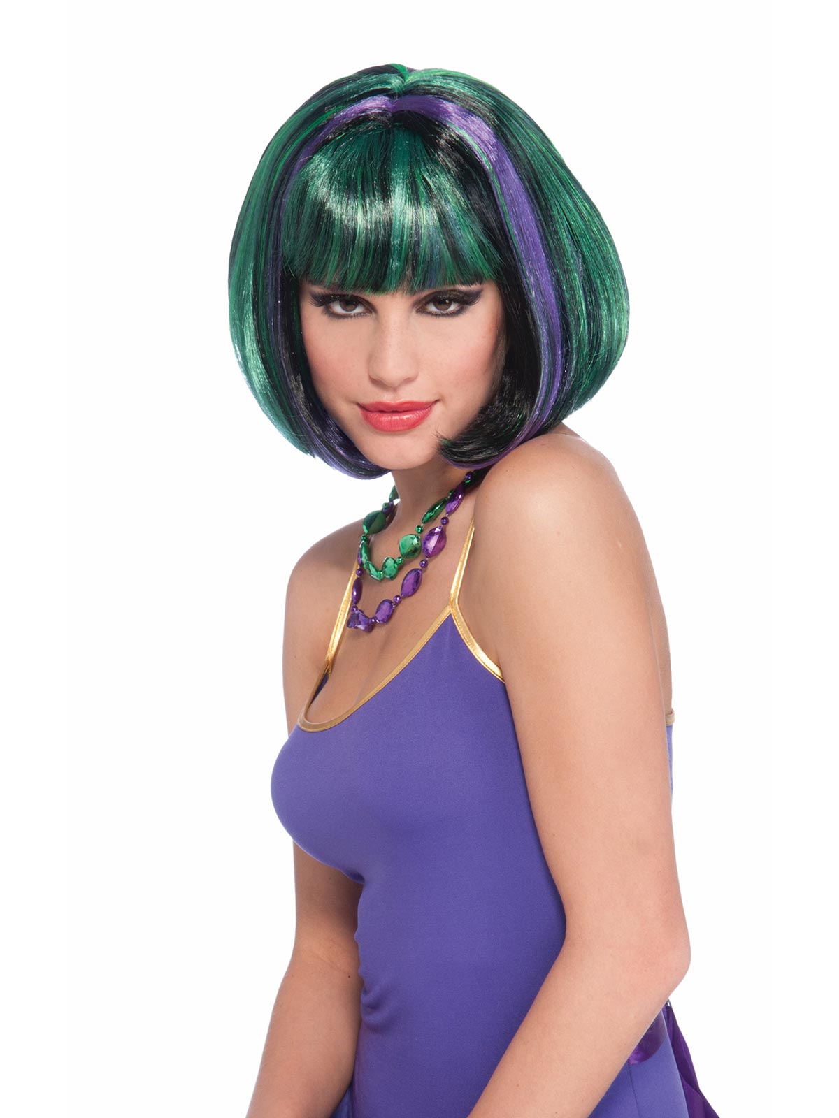 Wig - Green & Purple  - Adult