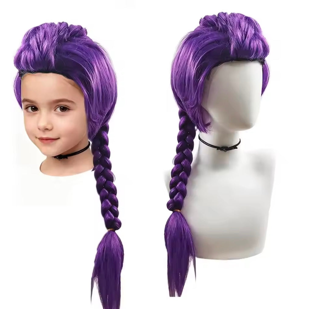 Rumi Purple Wig with Braid for Kids