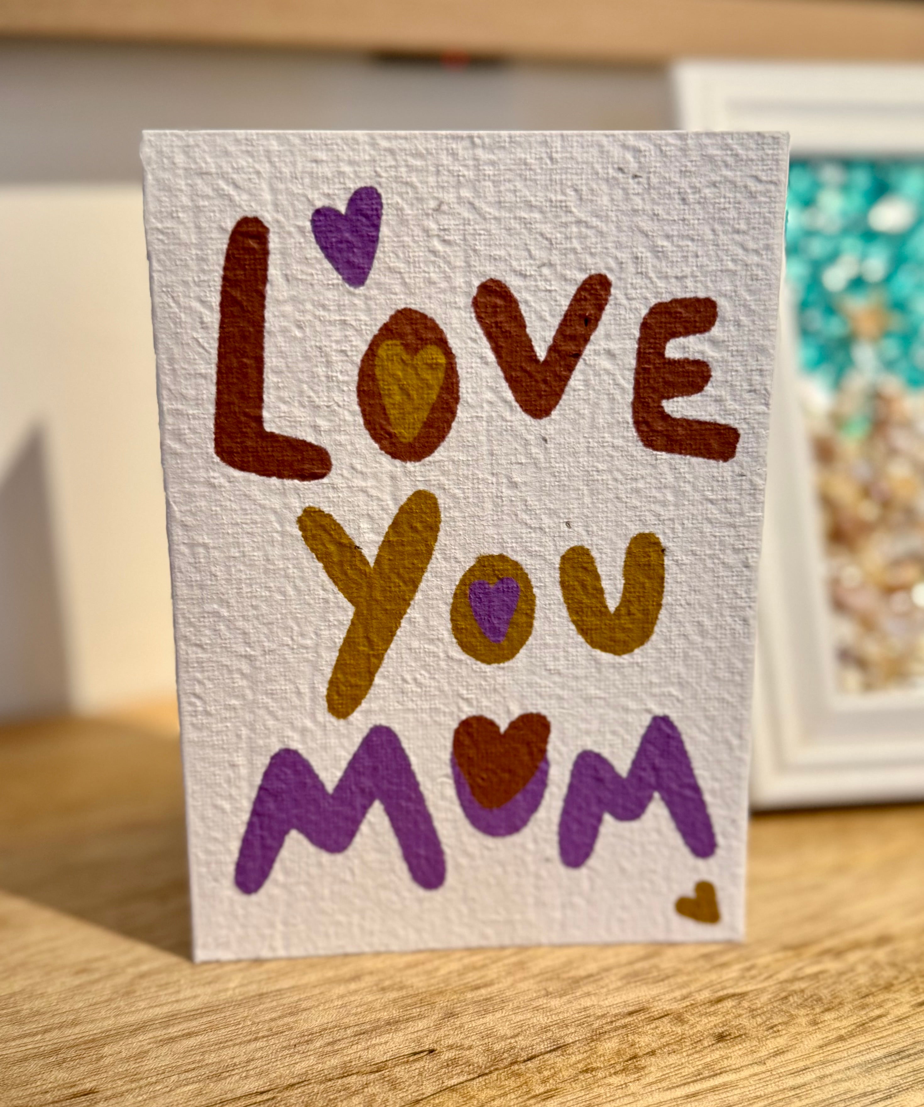 A plantable Mother’s Day card with the words ‘love you mum’ on it, Printed in Western Australia 