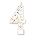 Candle Numeral Moulded Rainbow Dots #4