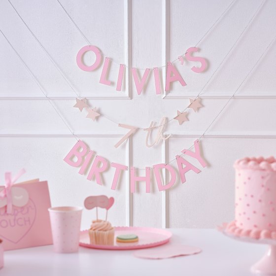 Customisable Pink Party Birthday Bunting