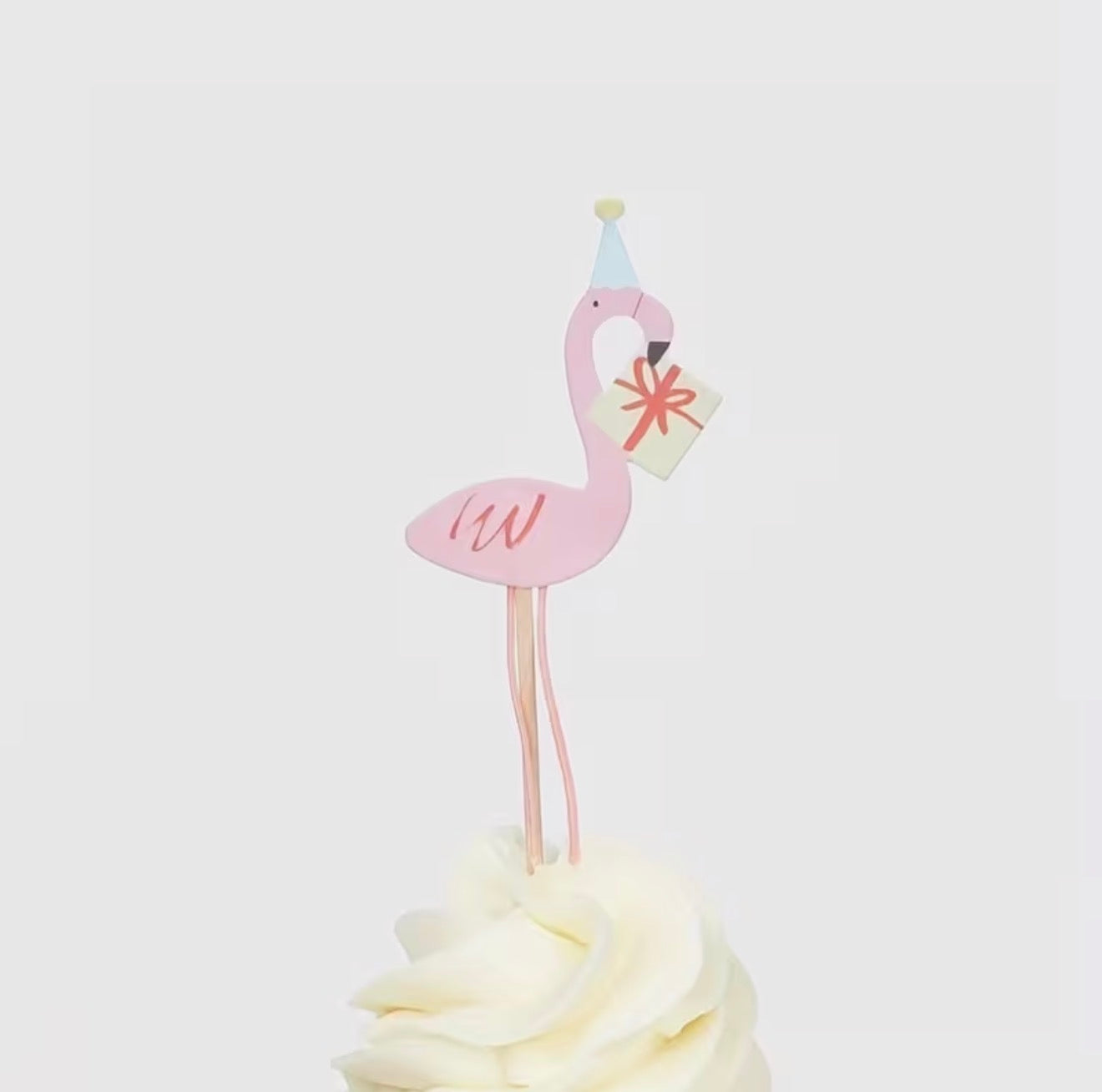 12 Animal Friends Cupcake Toppers with tinsel and fabric details