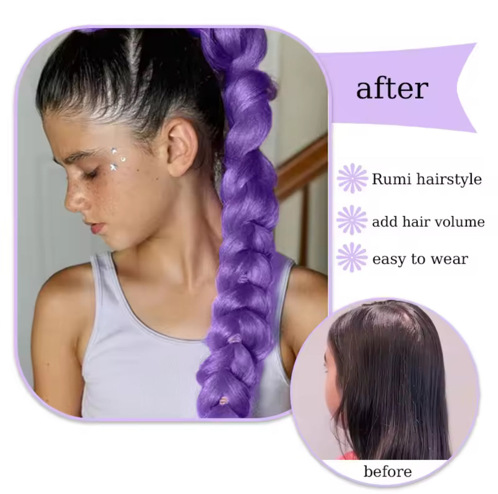 Rumi Purple Braid with Silver Tinsel