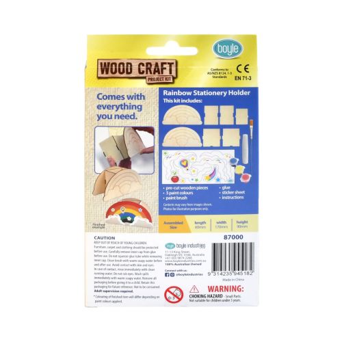 Wood Craft Project Kit Rainbow Stationery Holder