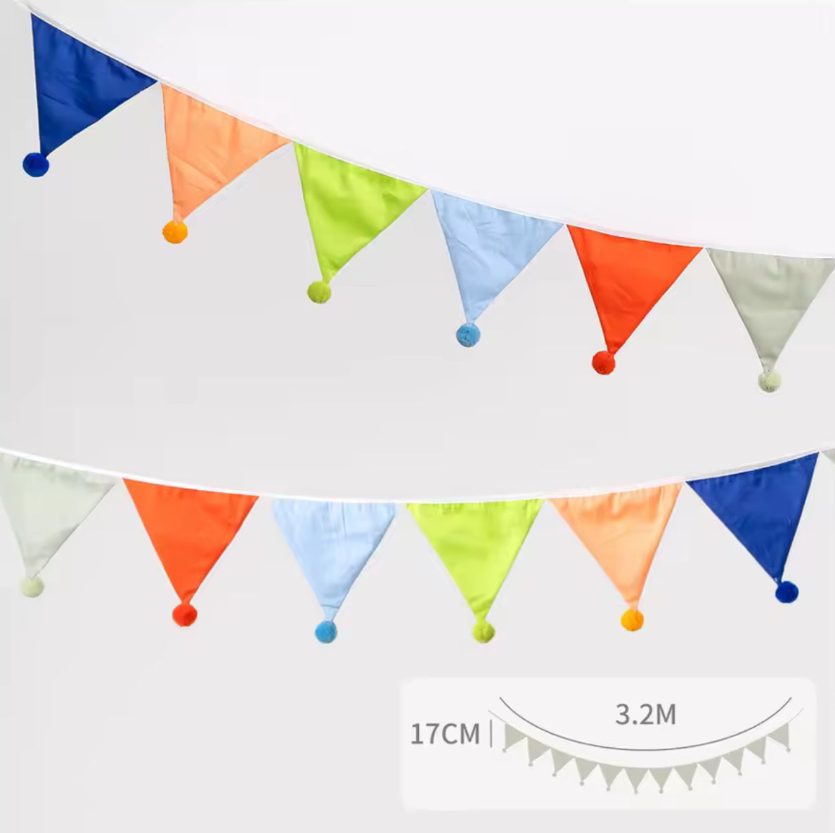 Machine washable cotton bunting in boy or unisex colours