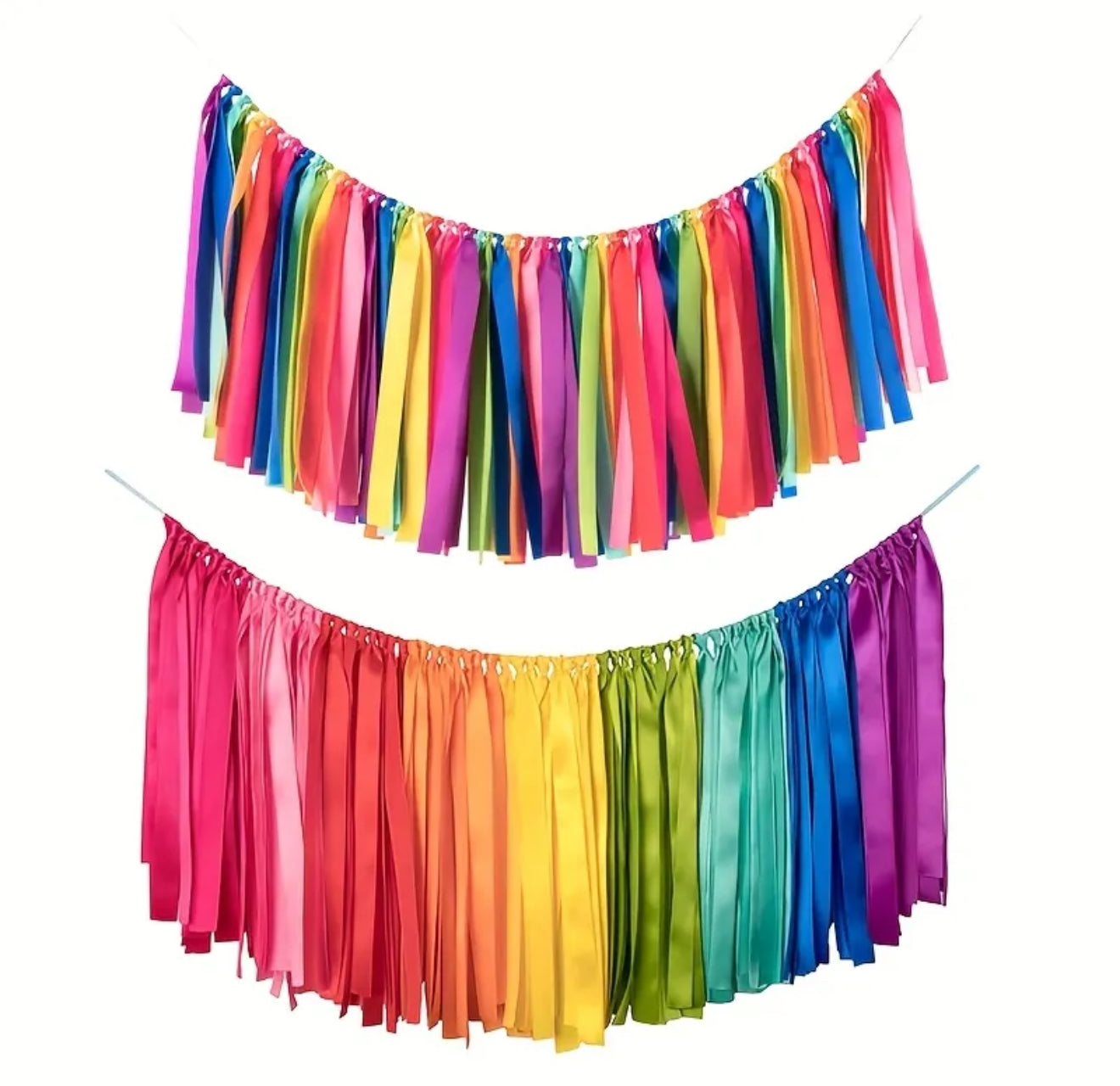 Multicoloured ribbon garland