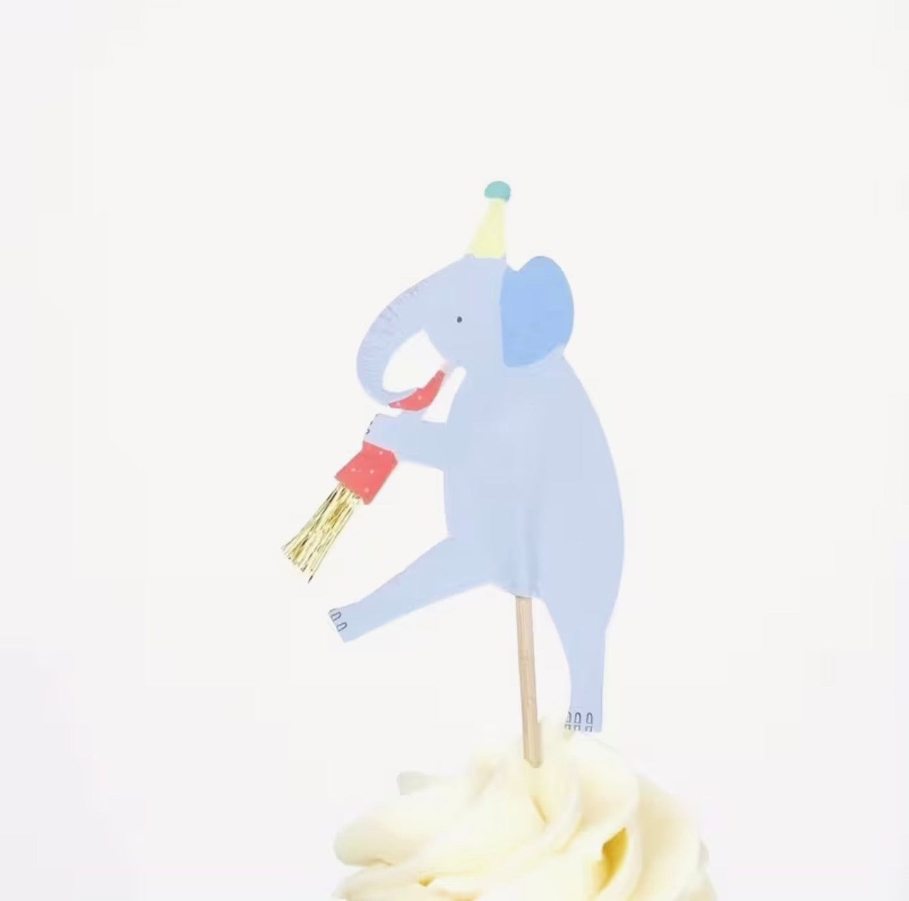 12 Animal Friends Cupcake Toppers with tinsel and fabric details