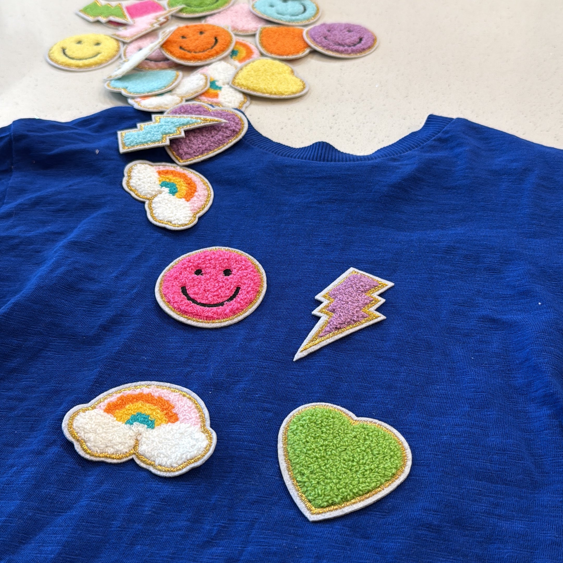 Iron on chenille patches 28 pack