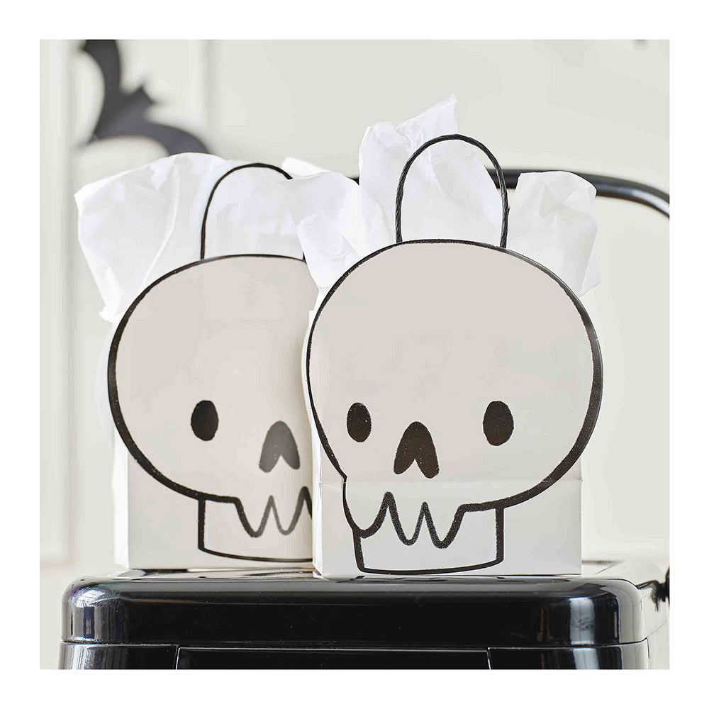 Boo Crew Skull Halloween Paper Party Bags FSC 6 Pack by Ginger Ray