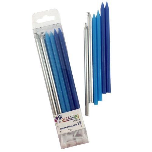 Boys candles, blue birthday candles, stylish candles for birthday cake