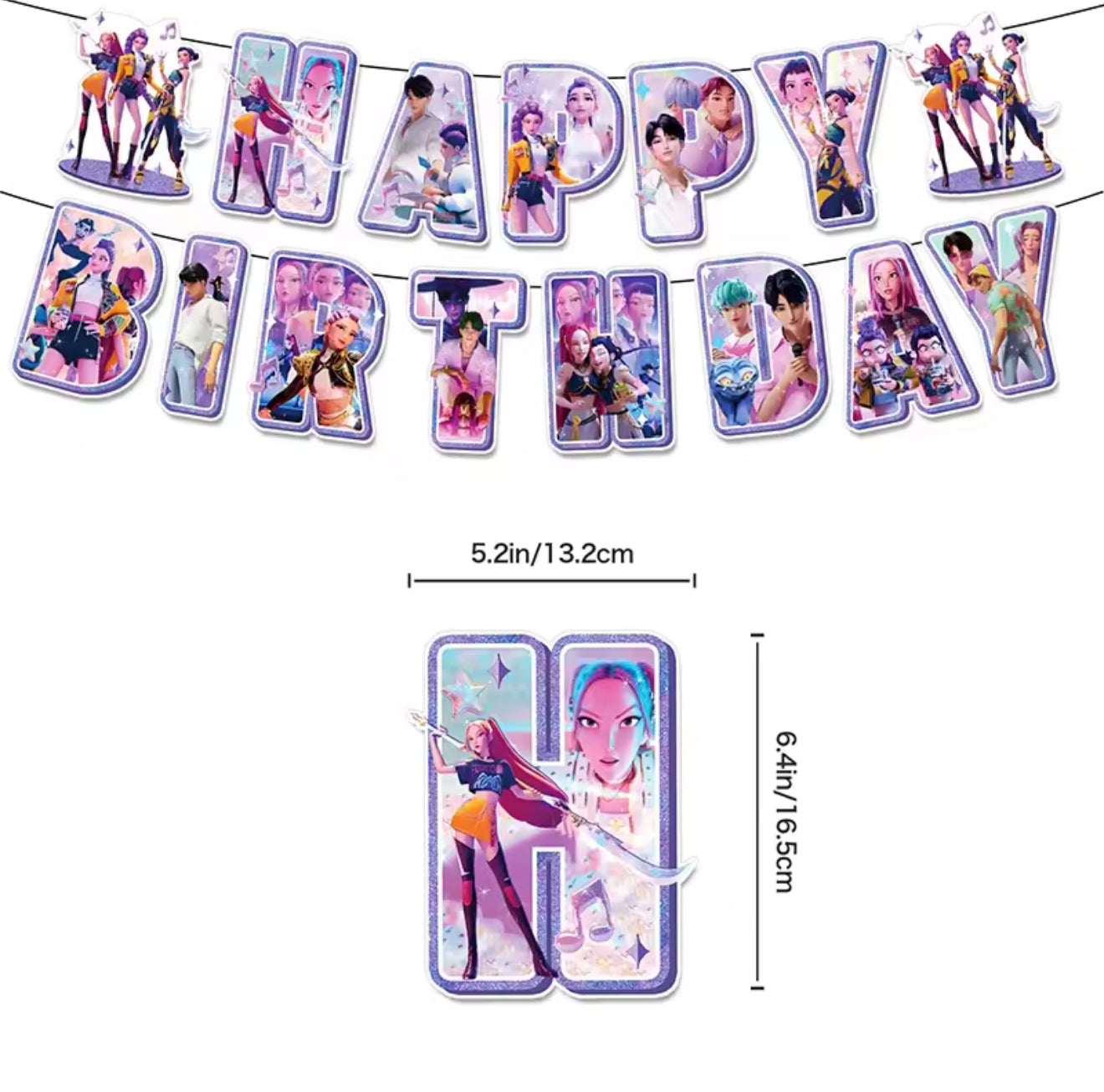 K-Pop Demon Hunters Happy Birthday Banner