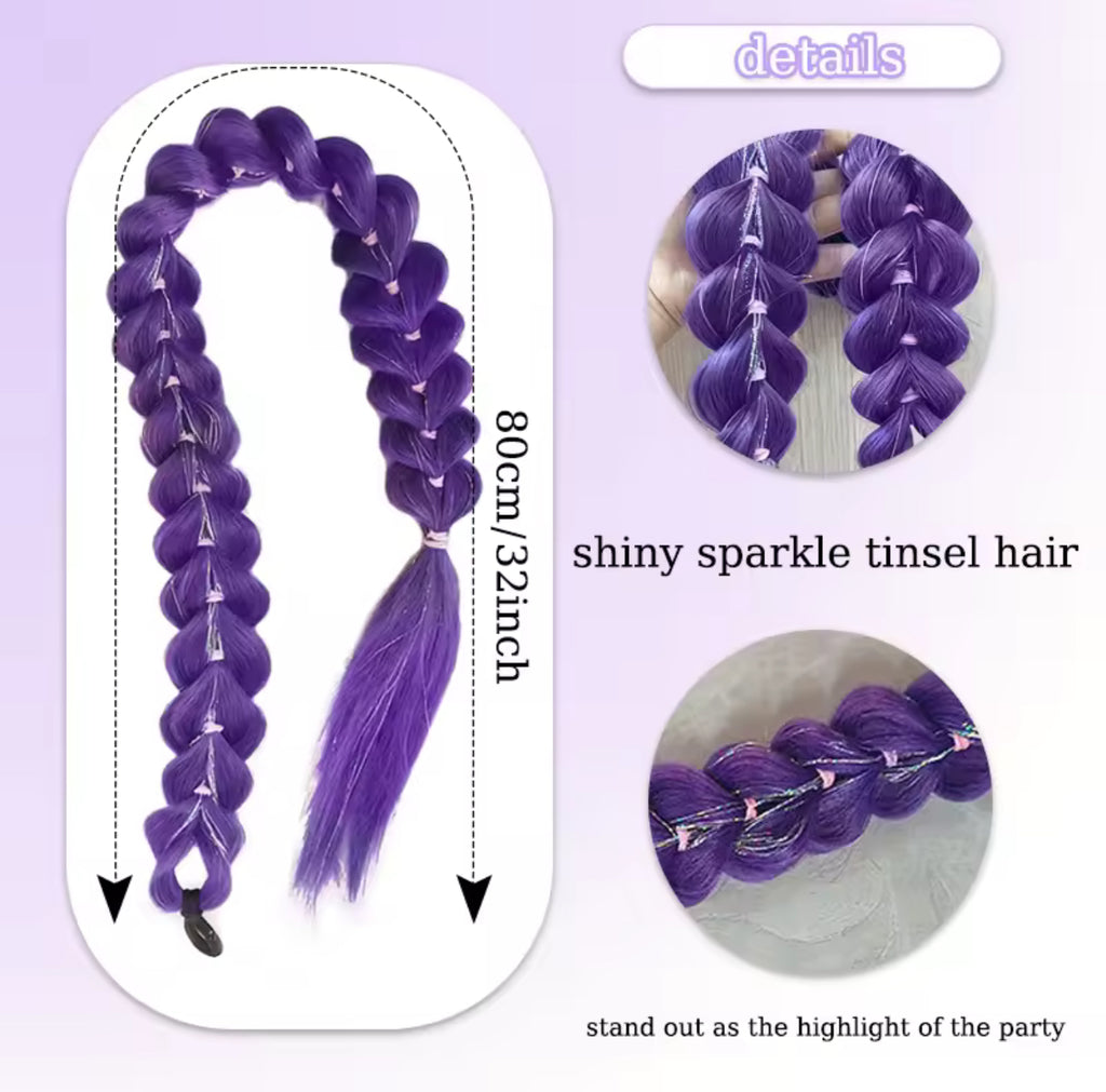 Rumi Purple Braid with Silver Tinsel