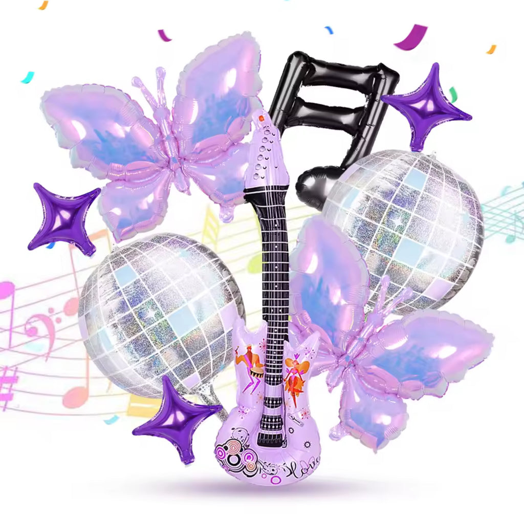 Purple Music Foil Balloon Bouquet
