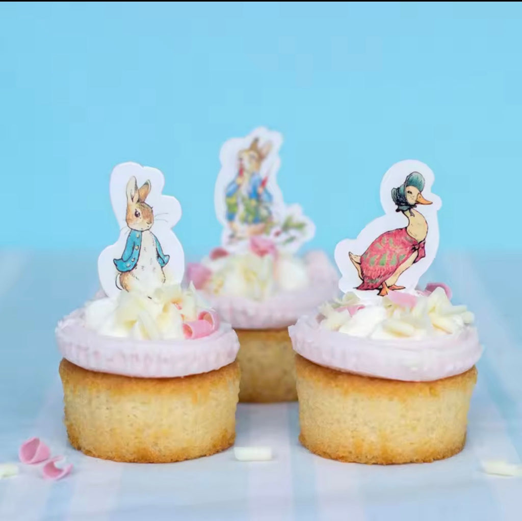 24 Peter Rabbit Cupcake Toppers