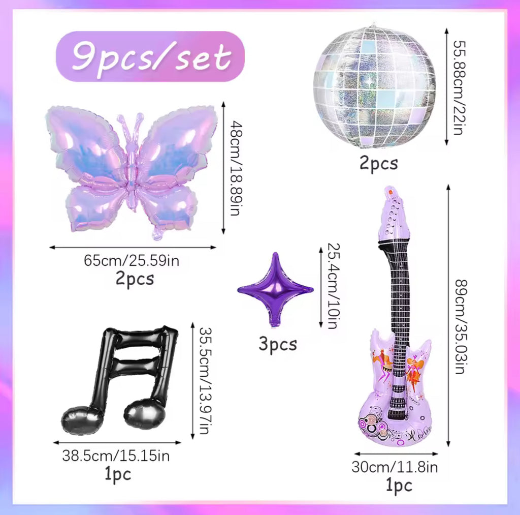 Purple Music Foil Balloon Bouquet