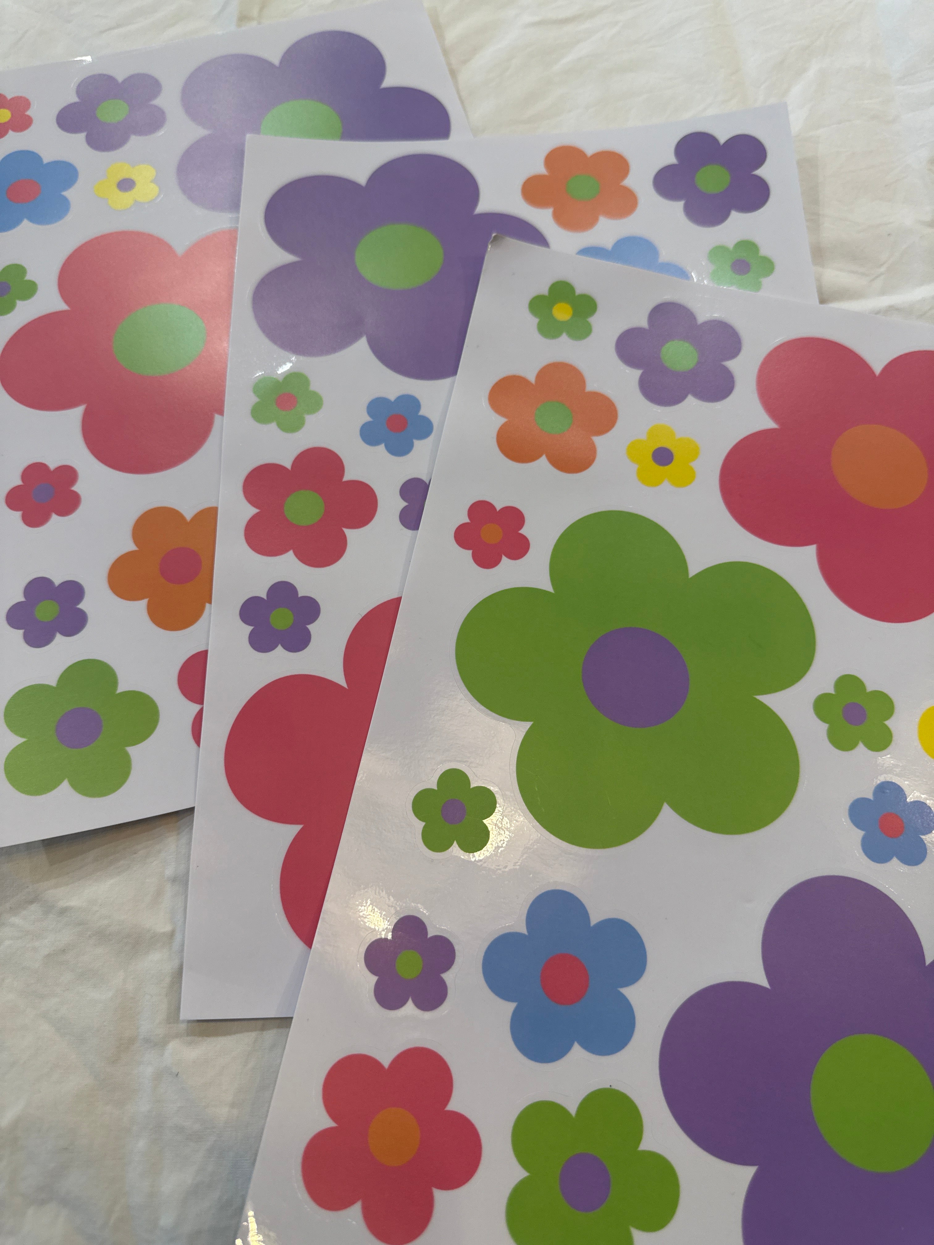Reusable Static PVC Flower Decals