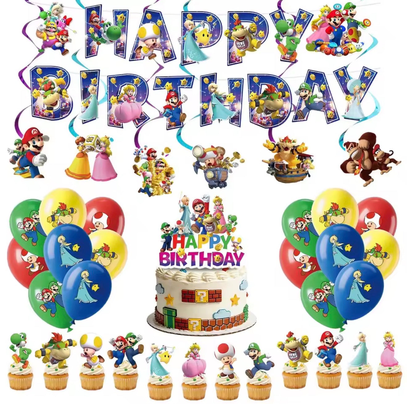 Super Mario Galaxy Party Decoration Kit