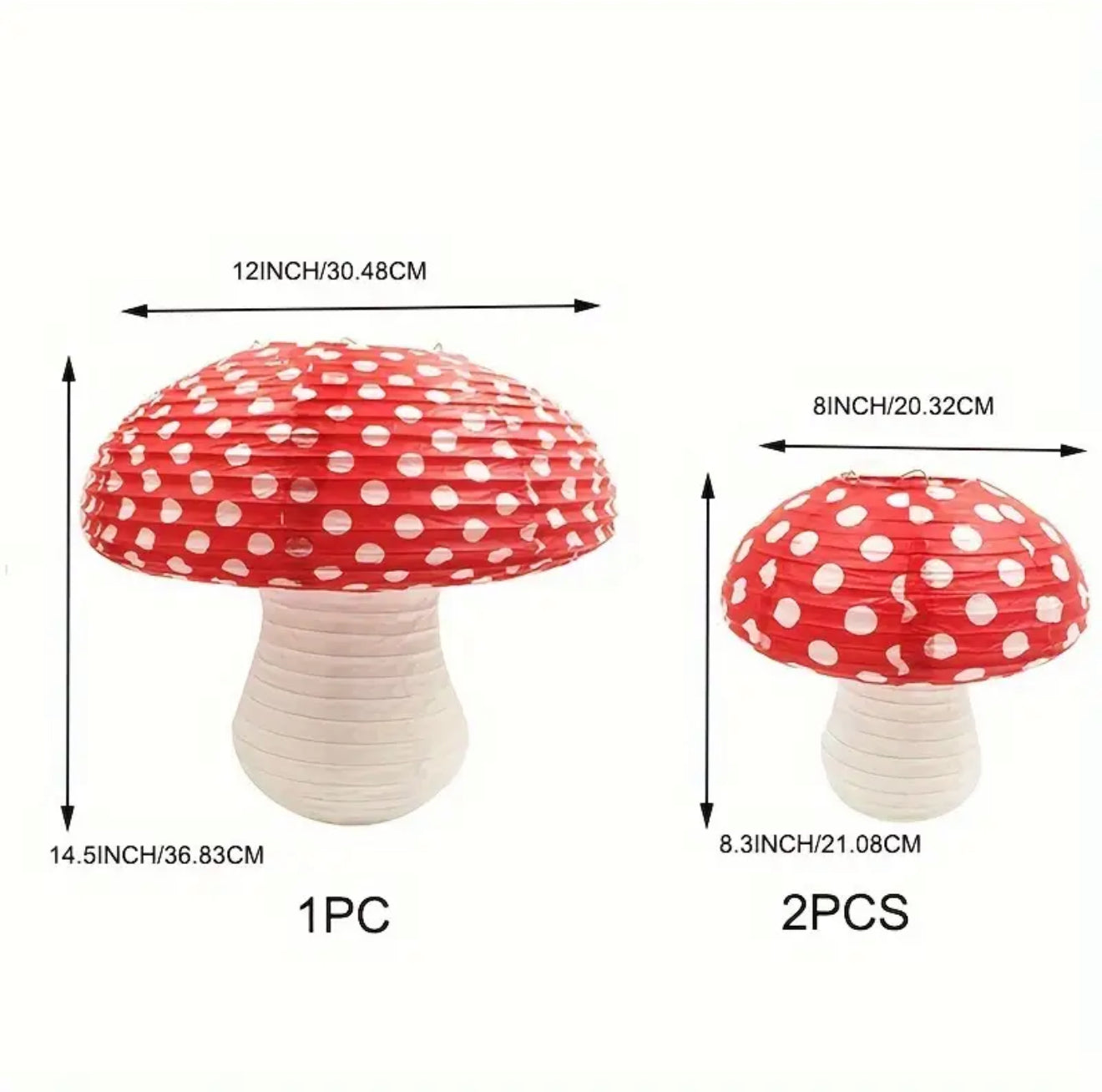 Mushroom Paper Lanterns 3 pieces