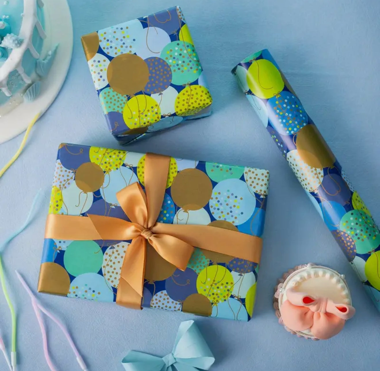 Bright Birthday Balloons Wrapping Paper Roll