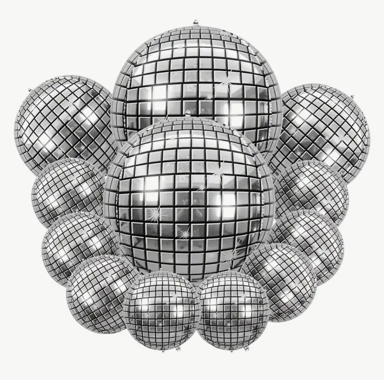 12 x Disco Ball Foil Balloons