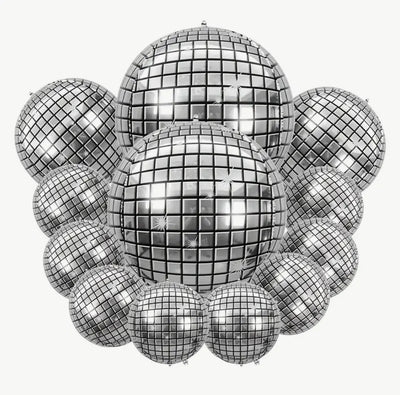 12 x Disco Ball Foil Balloons