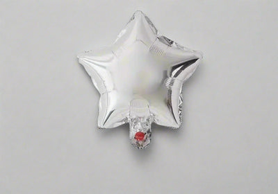 5 x Silver Star Foil Balloons