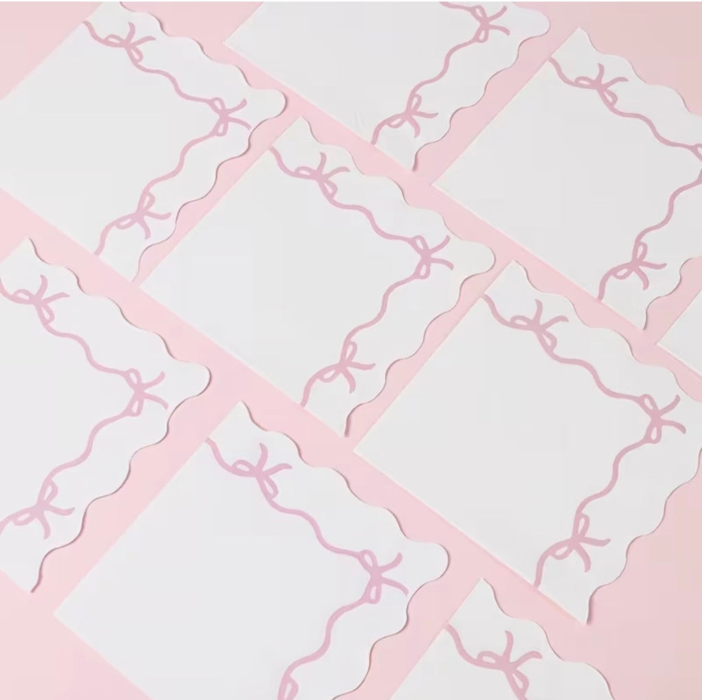 16 Pink Bow Napkins