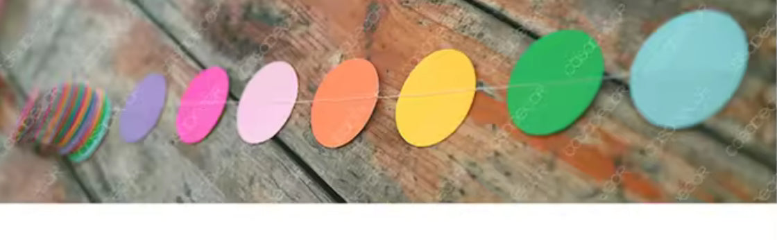 Multicoloured Paper Circle Garland 4m