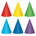 Party Cone Hats 17cm Primary Colours 12 Pack