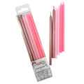 Rose gold birthday candles, pink candles for birthday cake, cheap party supplies Australia