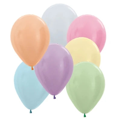 Satin Mixed 30cm Sempertex Balloons Pack of 25 (natural degradable latex)