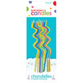 Skinny coil candles multicoloured, spiral birthday candles, colourful candles for kids, stylish birthday supplies Australia