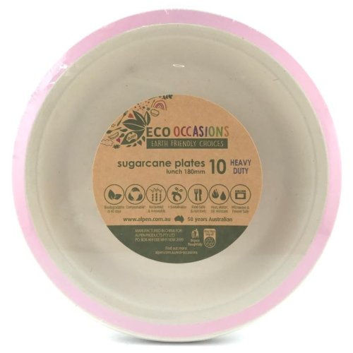 Pink compostable lunch plate for birthday parties, gender reveals and hens parties, party hacks Australia