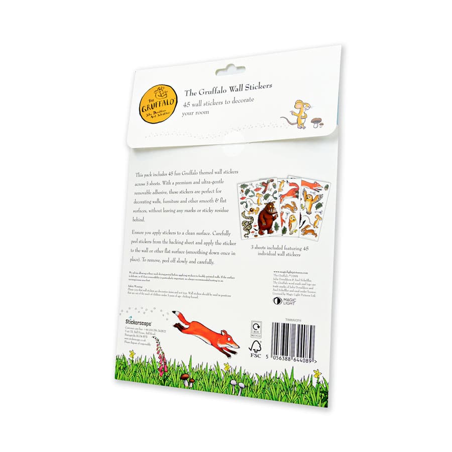 Licensed Stickerscape The Gruffalo Wall Stickers – A4, 45pc